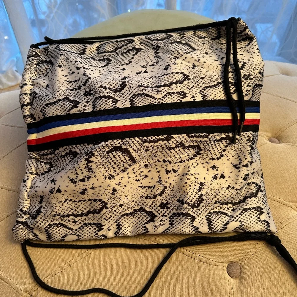 Python Print Drawstring Backpack Shoulder Bag Red White Blue Neiman Marcus